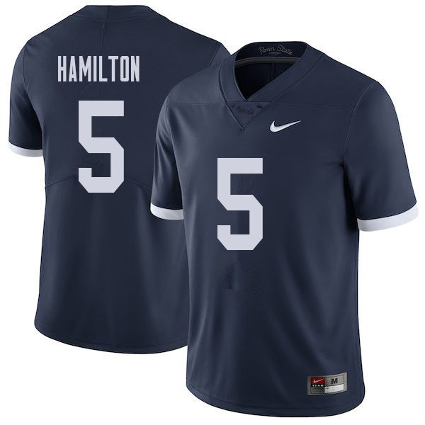 Men #5 DaeSean Hamilton Penn State Nittany Lions College Throwback Football Jerseys Sale-Navy